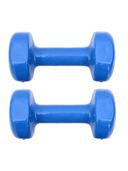 طقم دنابل 5 كيلو جرام عدد 2 لون أزرق من لايف اب LiveUp Vinyl Dumbbell Classical Head LS2001 Pair - SW1hZ2U6MTUzMTQ4Mw==