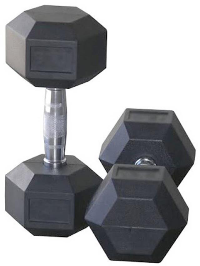 TA Sport Hex Rubber Dumbbell Weight 35 KgQuantity Pair - SW1hZ2U6MTU0OTY2NQ==