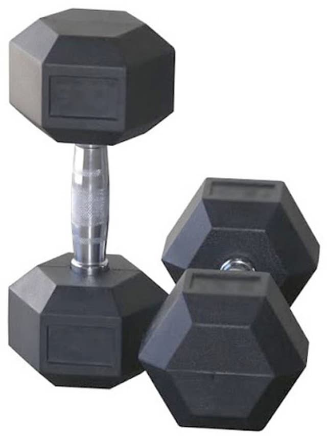 طقم دنابل 37.5 كجم عدد 2 من تي اي سبورت TA Sport Hex Rubber Dumbbell - 719145