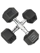 طقم دنابل 5 كجم عدد 2 لون أسود من تي اي سبورت TA Sport Hex Rubber Dumbbells - 313619