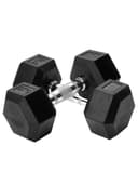 طقم دنابل 5 كجم عدد 2 لون أسود من تي اي سبورت TA Sport Hex Rubber Dumbbells - 313620