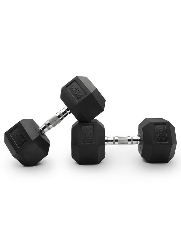 TA Sport Hex Rubber Dumbbells Weight 5 Kg