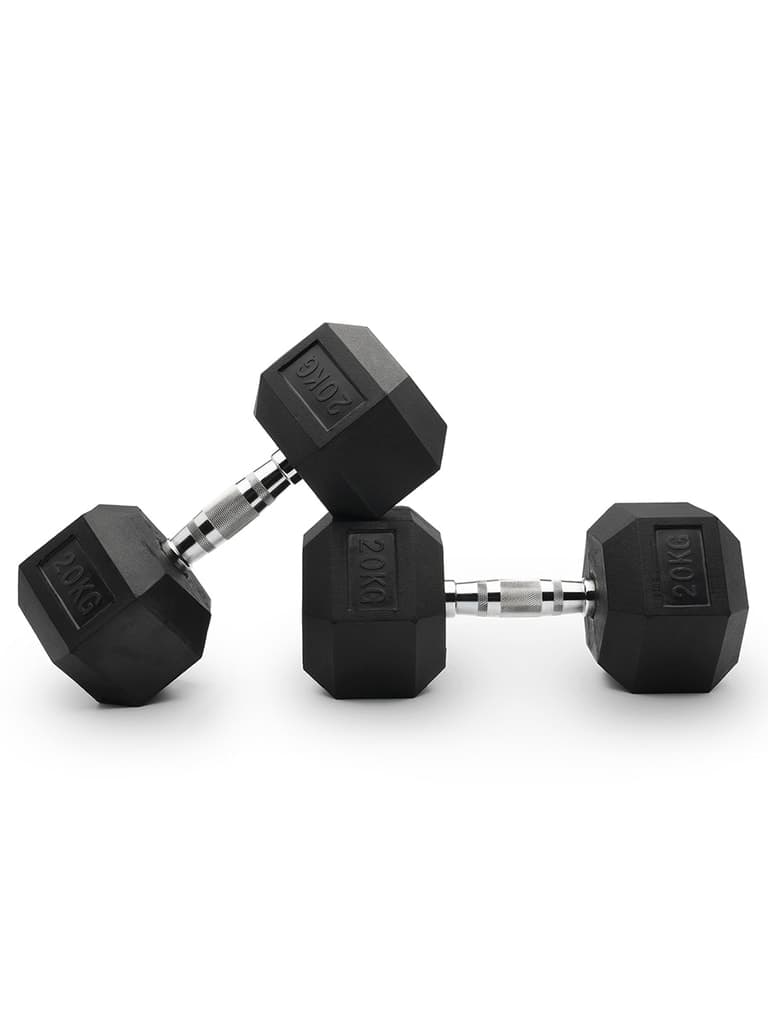 TA Sport Hex Rubber Dumbbells Weight 10 Kg