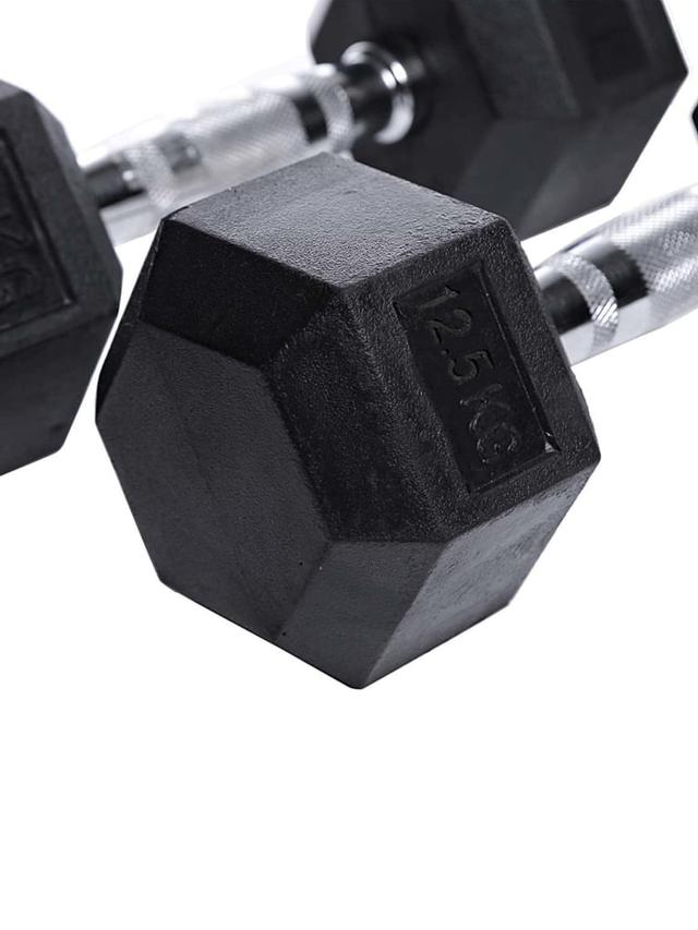 TA Sport Hex Dumbells Size 25 x 25 cmWeight 12.5 Kg - SW1hZ2U6MTUzODkzMg==