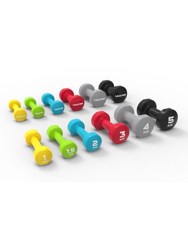 LivePro Colored Studio Dumbbell LP8076 Weight 5 Kg - SW1hZ2U6MTUyNTI3NA==