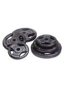 طارات اوزان حديد قرصية 12.5 كجم ثلاثية المقابض مع فتحة 30 مم من لايف اب LiveUp - Rubber Plate 12.5Kg 30 mm LS2122 W/Handle Cut Hol