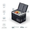 ثلاجة رحلات كبيرة مزدوجة متنقلة باورولوجي 37.5 لتر قابلة للشحن 15600 مللي أمبير Powerology Smart Dual Compartment Fridge And Freezer