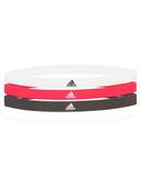 Adidas Sports Hair Bands, 3 Pack Color Black/White/Solar Red