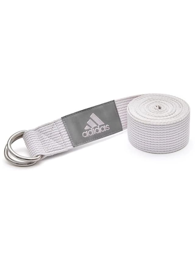 حزام يوغا 2.5 متر ابيض رمادي اديداس Adidas Yoga Strap