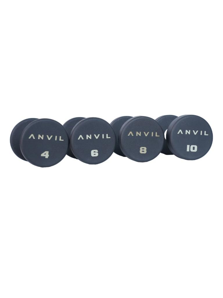 طقم دنابل بأوزان 2-20 كجم لون أسود من أنفيل Anvil Round Dumbbell Set