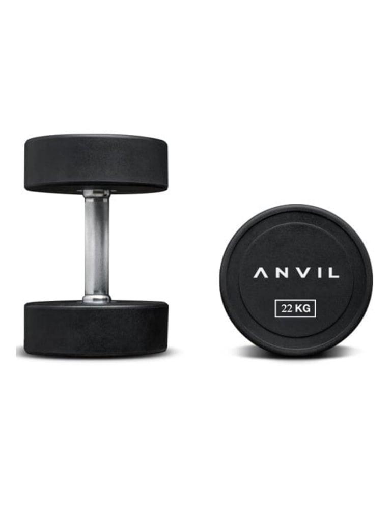 طقم دنابل 22 كجم عدد 2 لون أسود من انڤيل Anvil Rubber Dumbbells