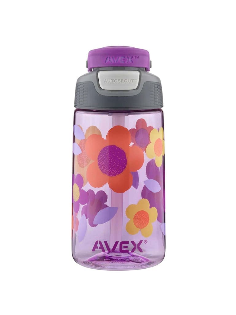 زمزمية ماء للاطفال 475 مل بلاستيك ورد ارجواني افيكس Avex Freestyle Autoseal Kids Water Bottle