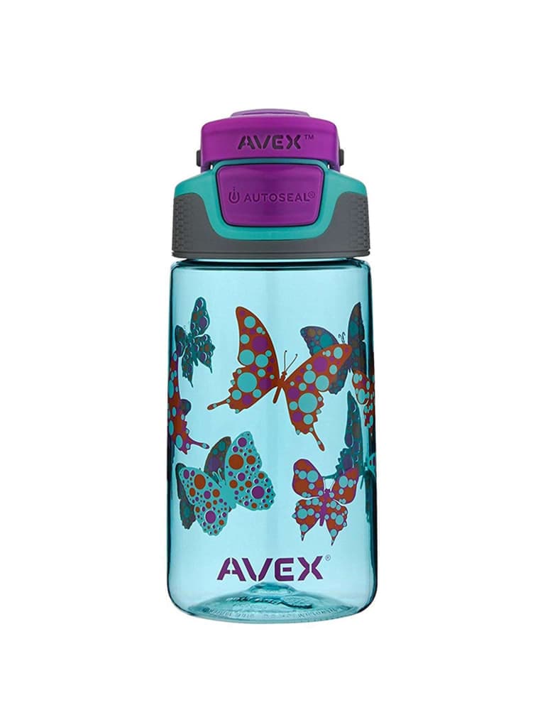 زمزمية ماء للاطفال 475 مل بلاستيك فراشات تطير افيكس Avex Freeride Autoseal Kids Water Bottle