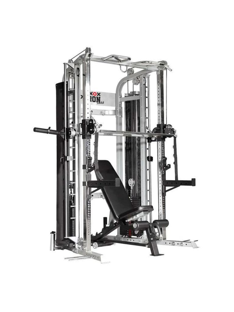 Axox Fitness Functional Trainer, Power Rack, Smith Machine with Weight Bench