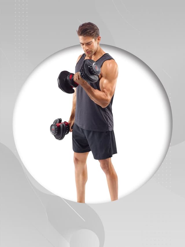 مجموعة الدمبل الذكي 50 كيلو مع كرسي بنش رياضي بوفليكس Bowflex SelectTech Dumbbells + Heavy Duty FID Bench