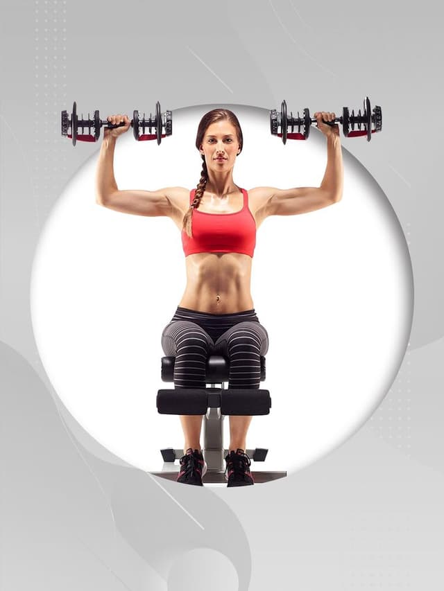 مجموعة الدمبل الذكي 50 كيلو مع كرسي بنش رياضي بوفليكس Bowflex SelectTech Dumbbells + Heavy Duty FID Bench