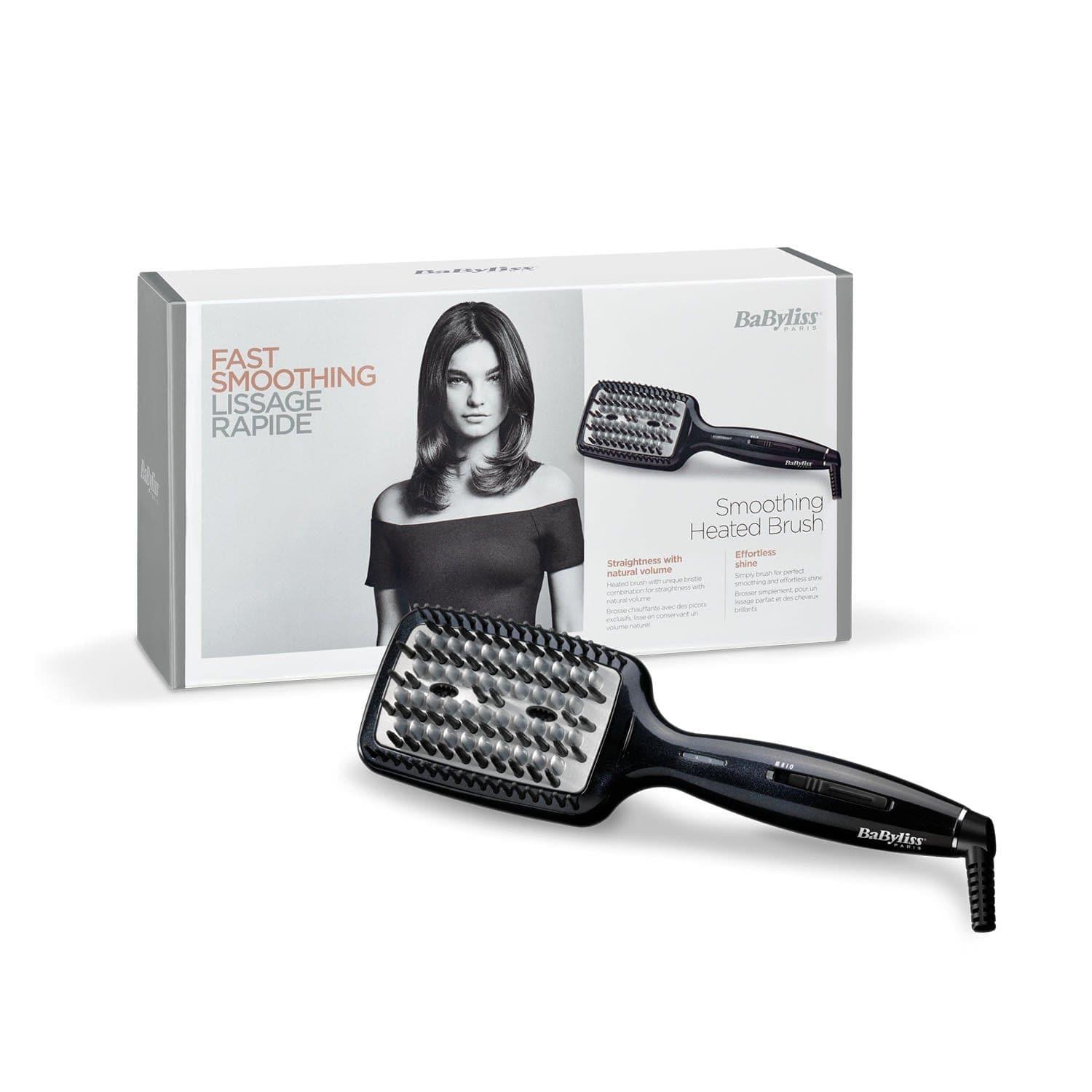 Babyliss Hair Straightening Styling Brush with Advanced Ceramic Heating, and Adjustable Temperatures -  HSB101SDE