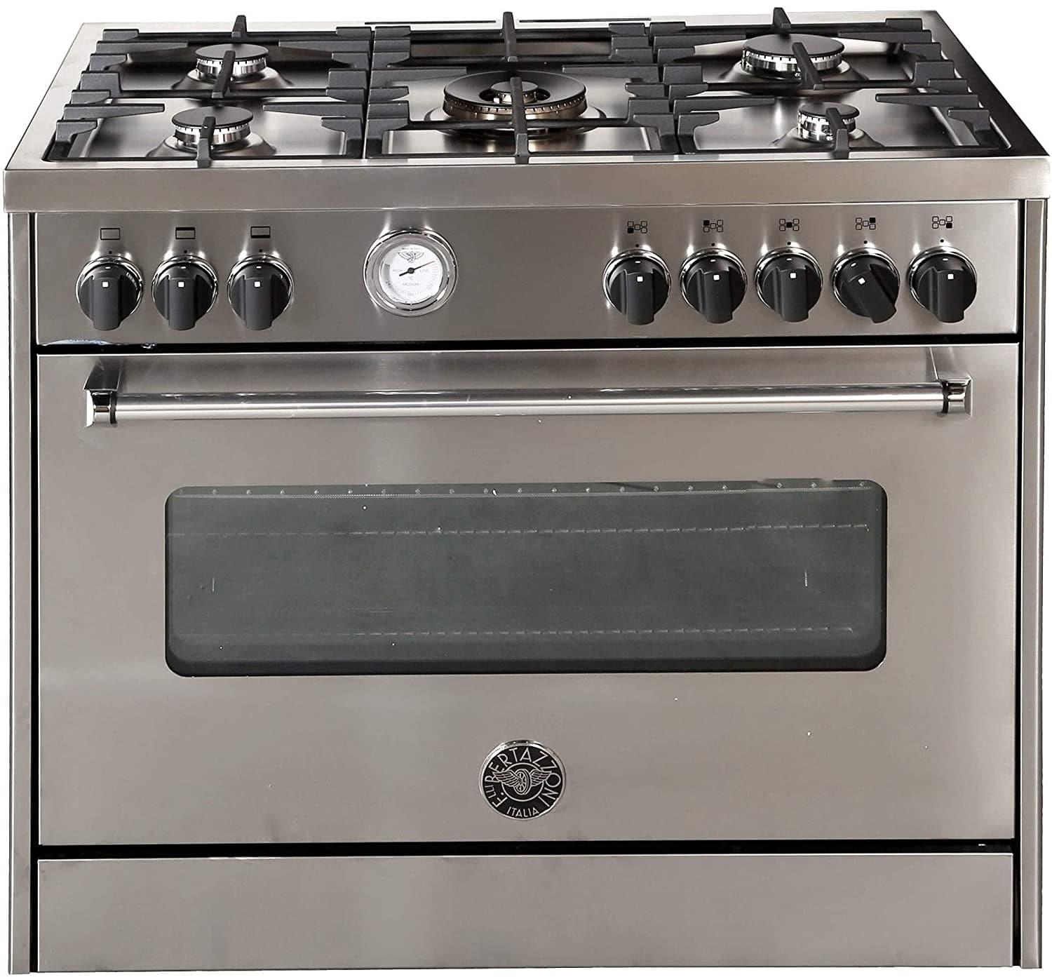 Bertazzoni 90x60 Full Gas Cooker, Steel - MAS905GGVLXE (Made In ITALY)