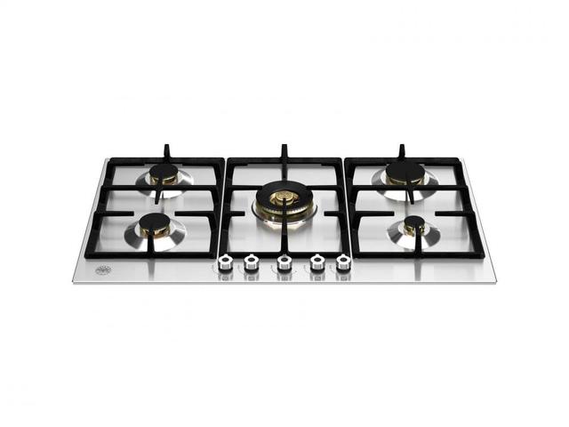 موقد غاز بلت ان قياس 90 سم 5 شمعات مطلي بالستانلس ستيل برتازوني Bertazzoni Professional Series Gas hob with central dual wok - SW1hZ2U6MTU4MzUzMw==