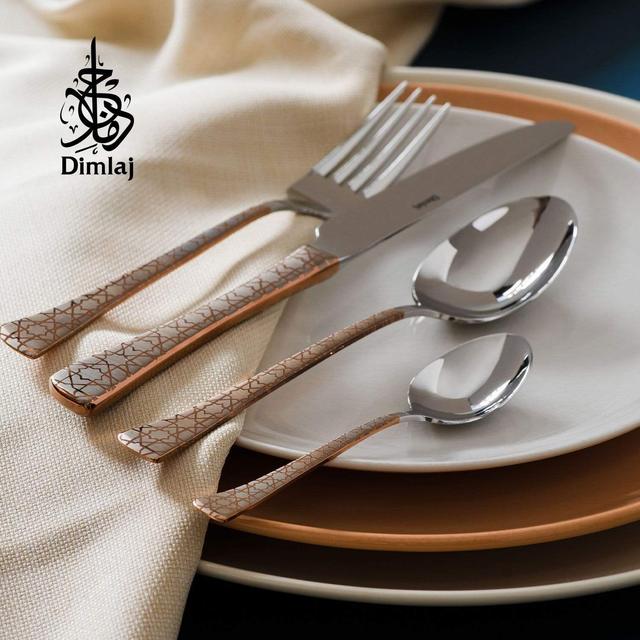 طقم ادوات مائدة 24 قطعة مطلية بالنحاس ديملاج CORDOBA COPPER MIRROR 24PC CUTLERY SET - SW1hZ2U6MTU3MjIyOQ==