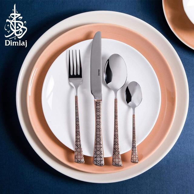 طقم ادوات مائدة 24 قطعة مطلية بالنحاس ديملاج CORDOBA COPPER MIRROR 24PC CUTLERY SET - SW1hZ2U6MTU3MjIyNw==