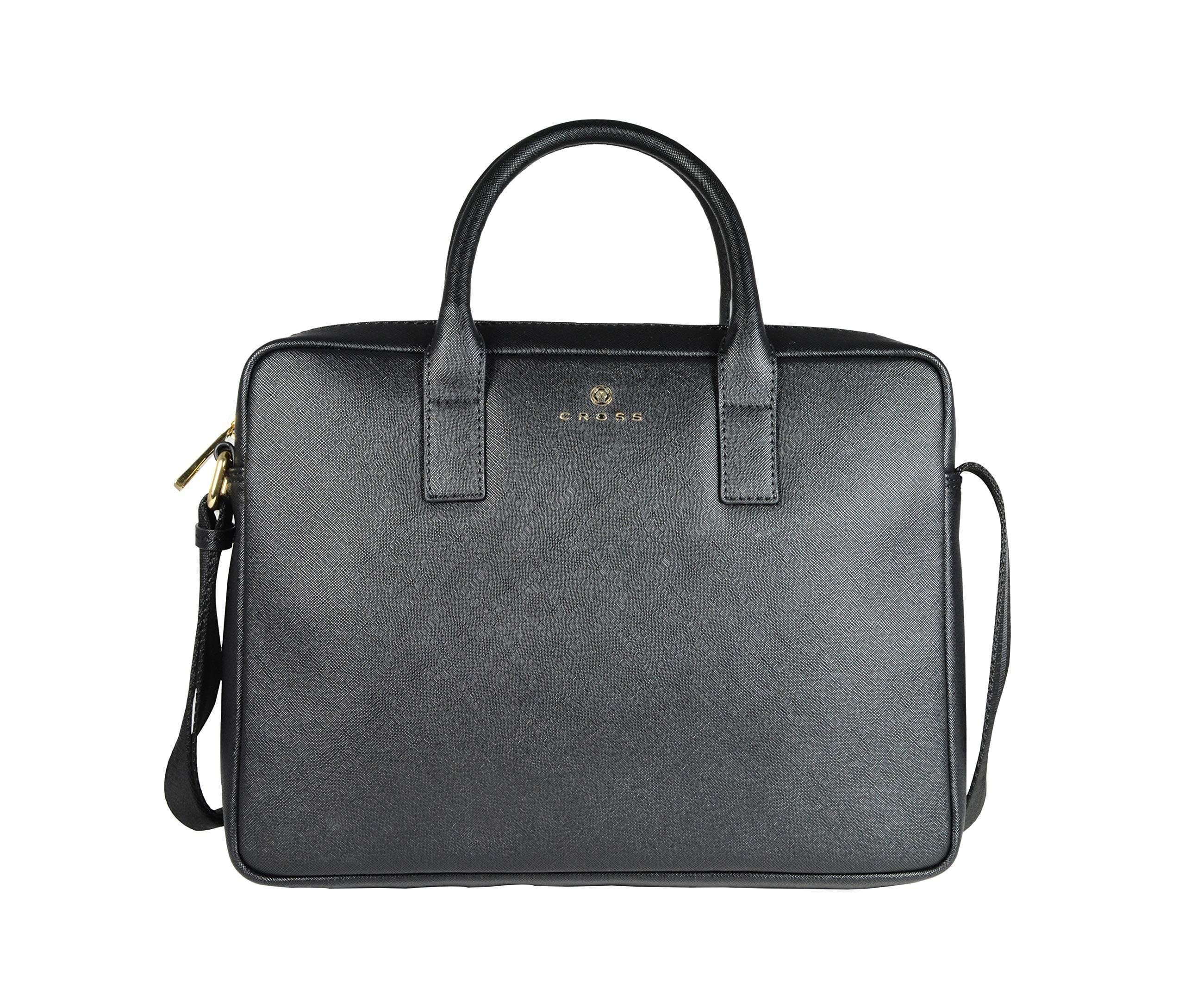 شنطة لابتوب جلدية رجالية لون أسود من كروس 14 بوصة CROSS FIRST CLASS VALUE MEN SLIM BRIEFCASE BLACK BAG