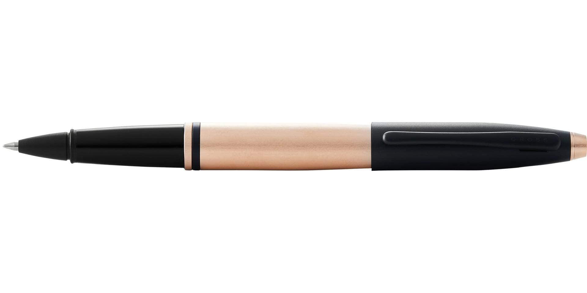 قلم كروس كالي وردي ذهبي وغطاء اسود حبر جل Cross Calais Rose Gold Barrel Black Cap Roller Ball Pen