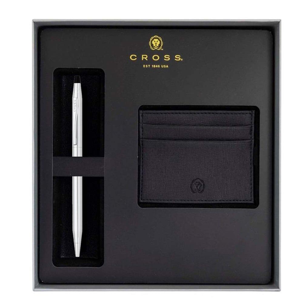 Cross Seasonal Business Card Holder + Cross Classic Century Lustrous Chrome Ballpoint - AC295-1+3502