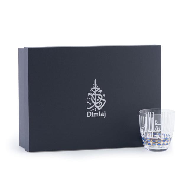 كاسات عصير قصيرة كرستال 300ملي لتر 6 قطع ديملاج  DIMLAJ ASALA GOLD BLUE CRYSTAL SHORT TUMBLER 6PC SET - SW1hZ2U6MTU3NDI5NQ==