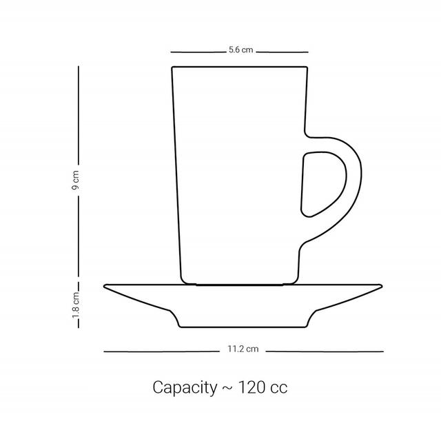 طقم كاسات شاي زجاج 12 قطعة مع صحون شفاف وذهبي مزخرف دملاج  DIMLAJ SUROOR 12PC TEA CUP AND SAUCER - SW1hZ2U6MTU3MzM3Mg==