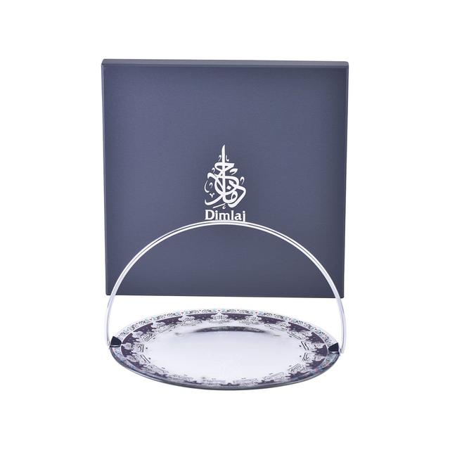 DIMLAJ SUROOR GLASS BASKET PLATINUM - 46624