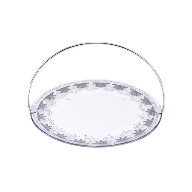 DIMLAJ SUROOR GLASS BASKET PLATINUM - 46624