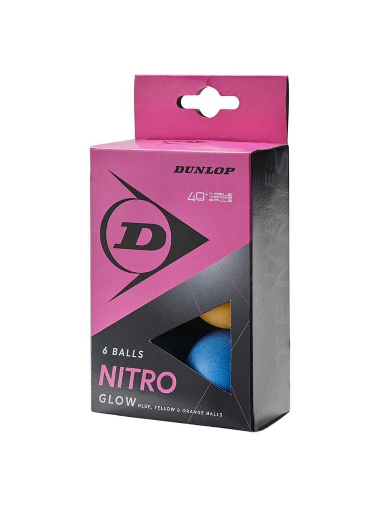 Dunlop 40+ Nitro Glow TT Balls | 6 Ball Blister