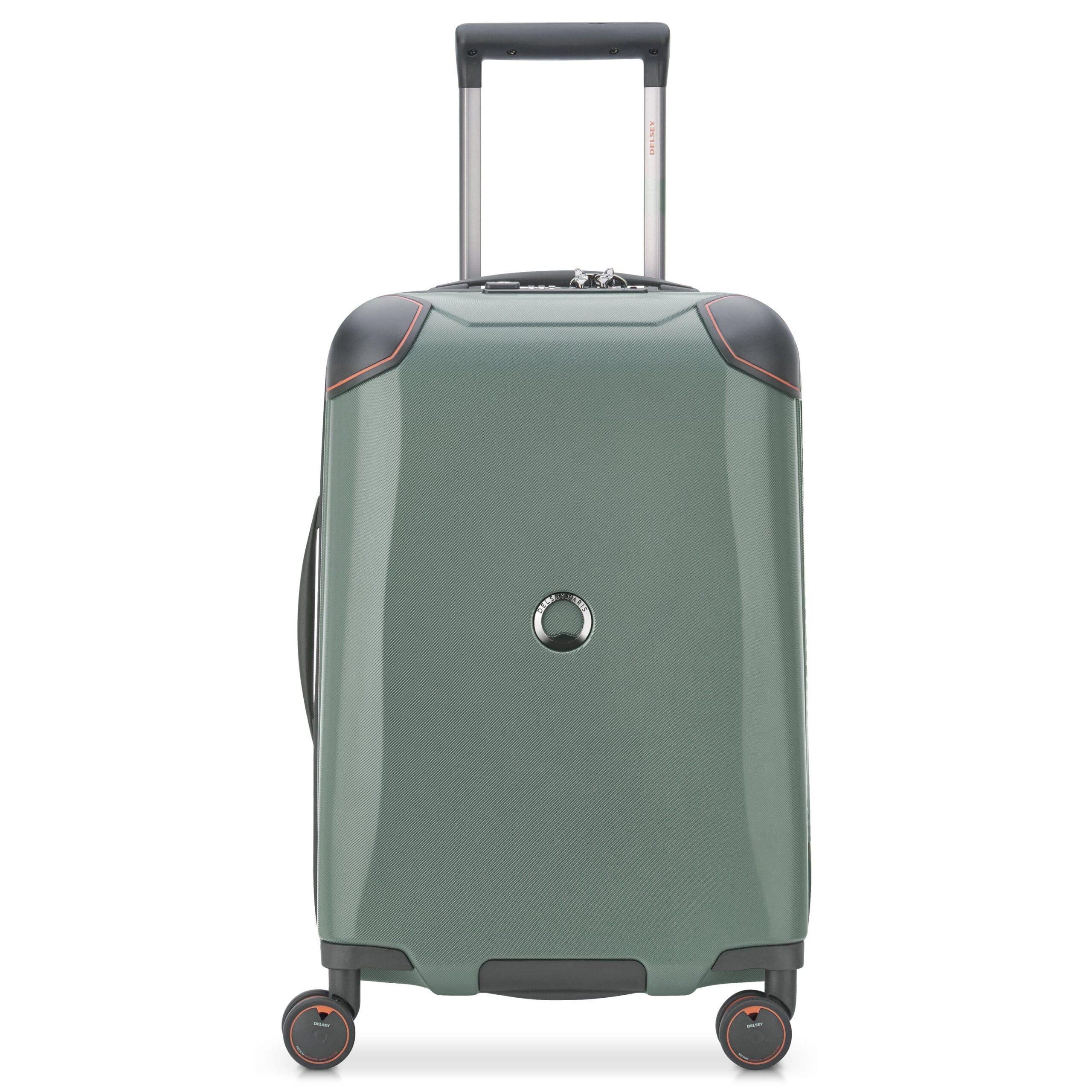 شنطة سفر كاكتس 68 سم بلاستيك صلب 4 عجلات مزدوجة 72 لتر لون أخضر خاكي من ديلسي Delsey Cactus 68cm Hardcase