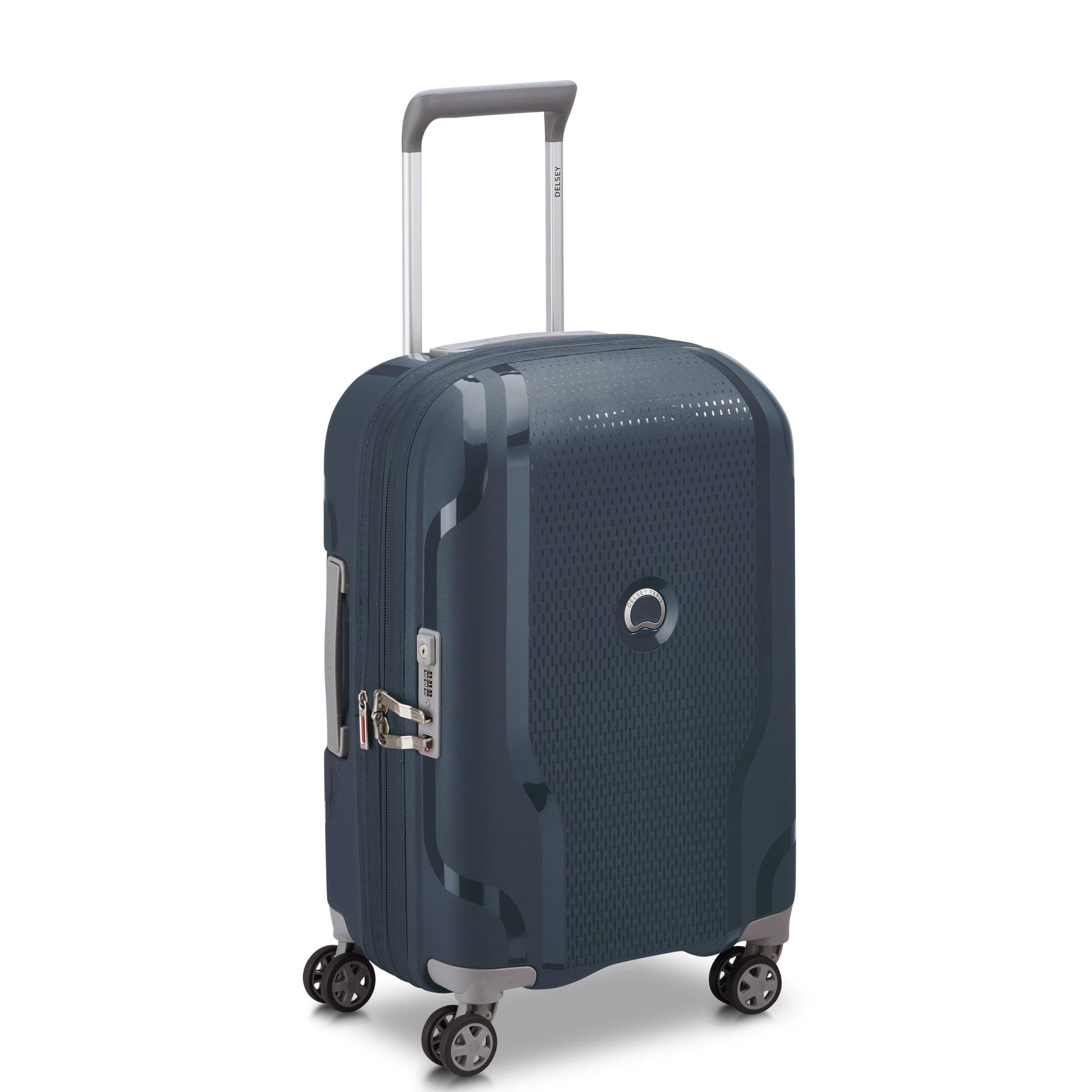 Delsey Clavel 55cm Hardcase 4 Double Wheel Expandable Cabin Luggage Trolley Blue Jean - 00384580102