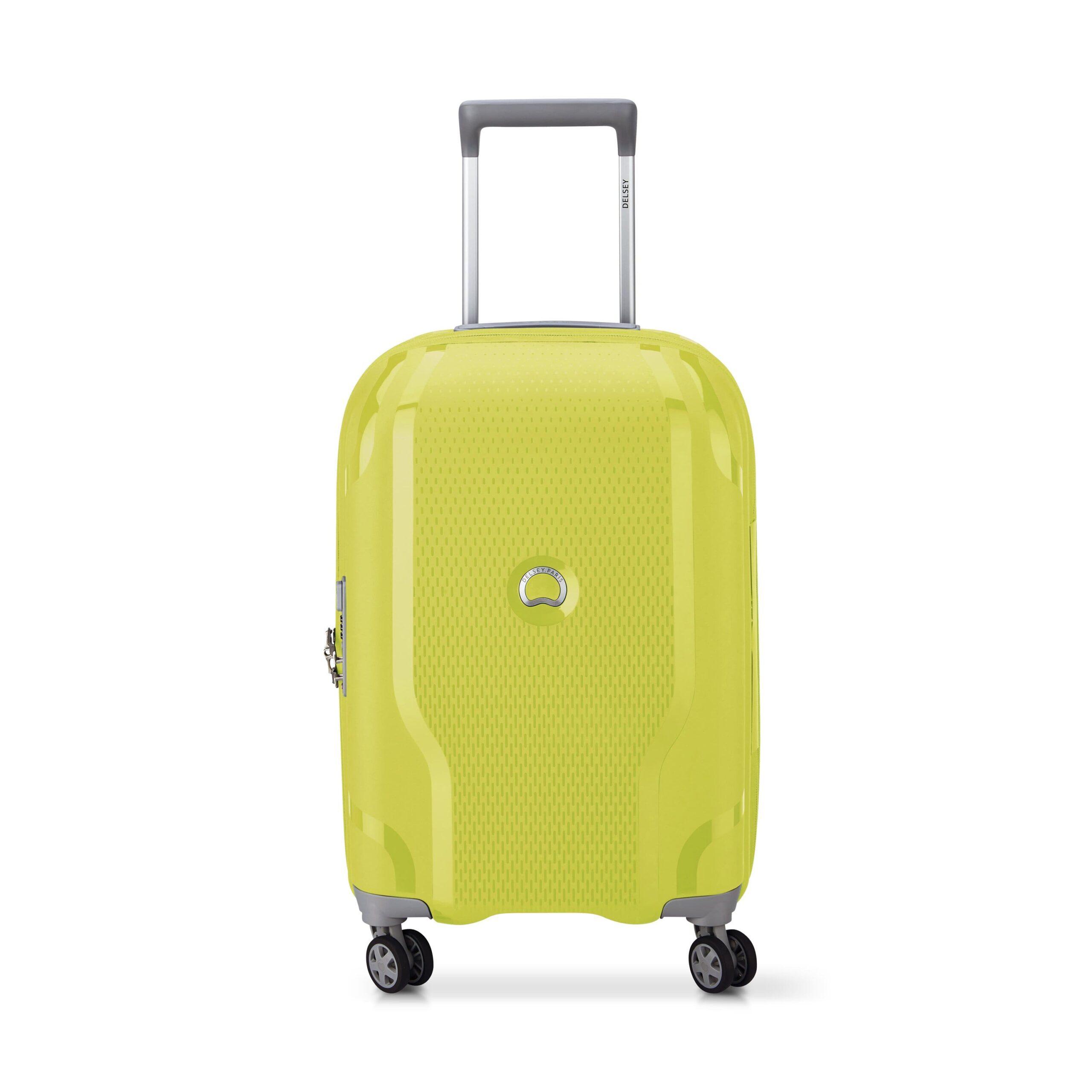 Delsey Clavel 55cm Hardcase 4 Double Wheel Expandable Cabin Luggage Trolley Lemon - 00384580115