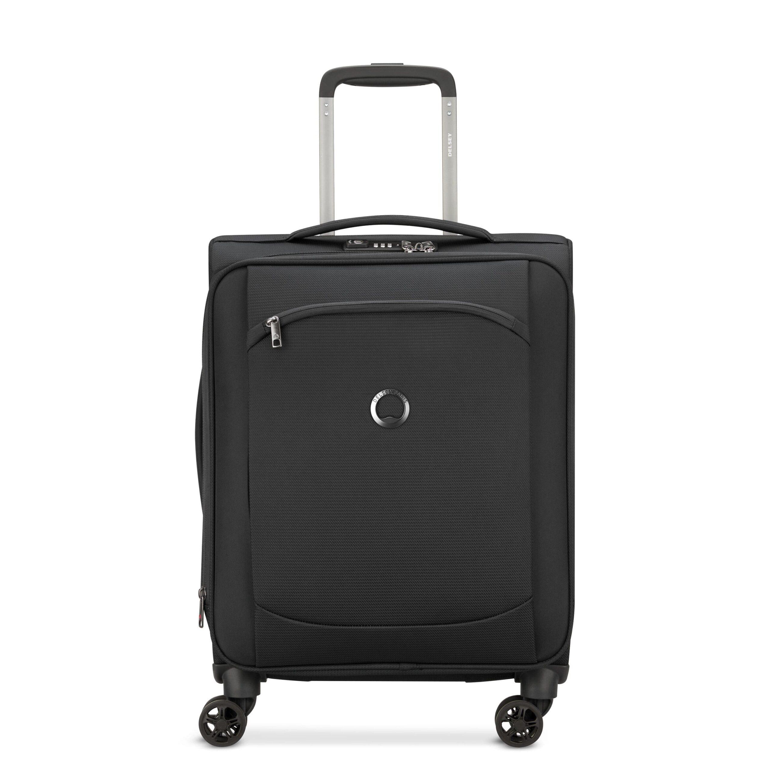 Delsey Montm Air 2.0 55cm Softcase 4 Double Wheel Expandable Cabin Luggage Trolley Black - 00235280900