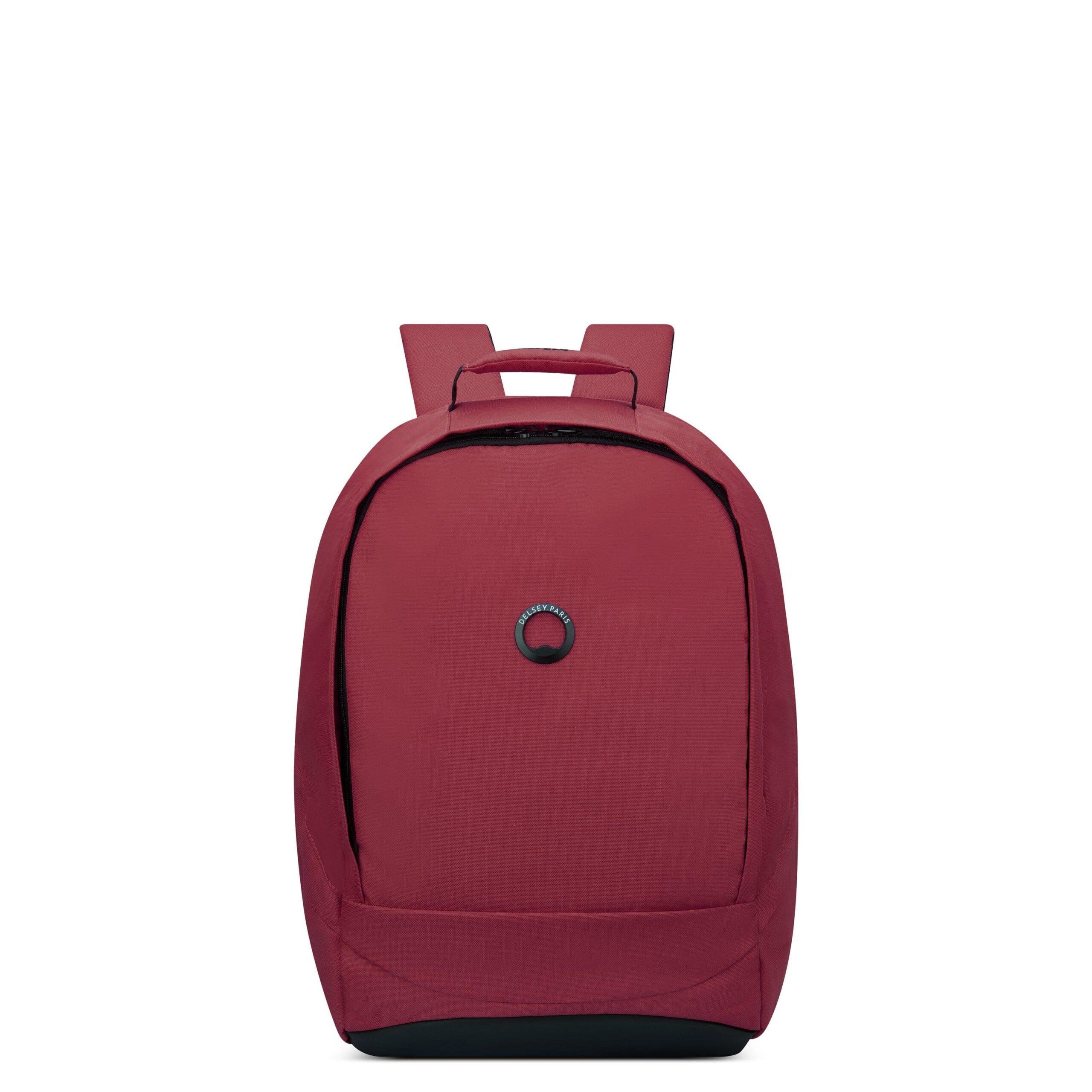شنط ظهر سيكيور بان للابتوب 15.6 بوصة 27 لتر بوليستر لون أحمر ناري من ديلسي Delsey Securban 15.6" Laptop Protection Backpack