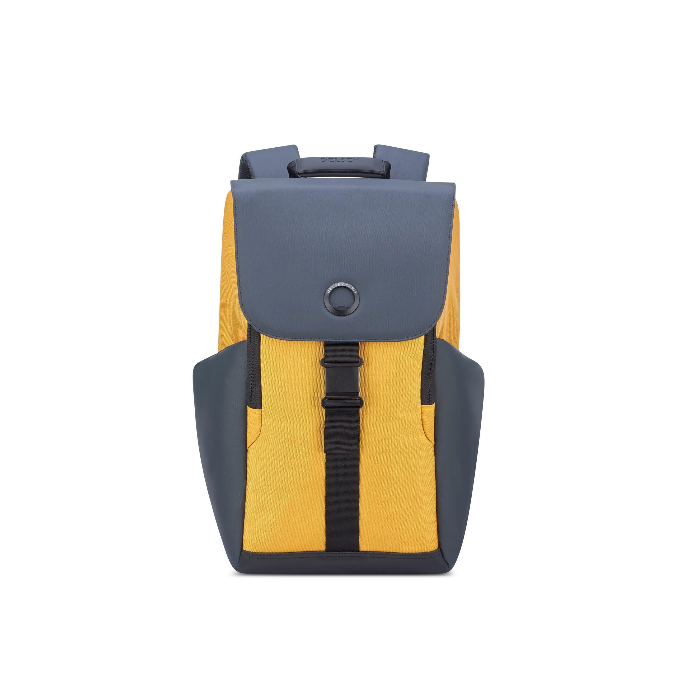 شنط ظهر سيكيورفلاب للابتوب 15 بوصة 20 لتر بوليستر لون أصفر من ديلسي Delsey Securflap 15" Laptop Protection Backpack