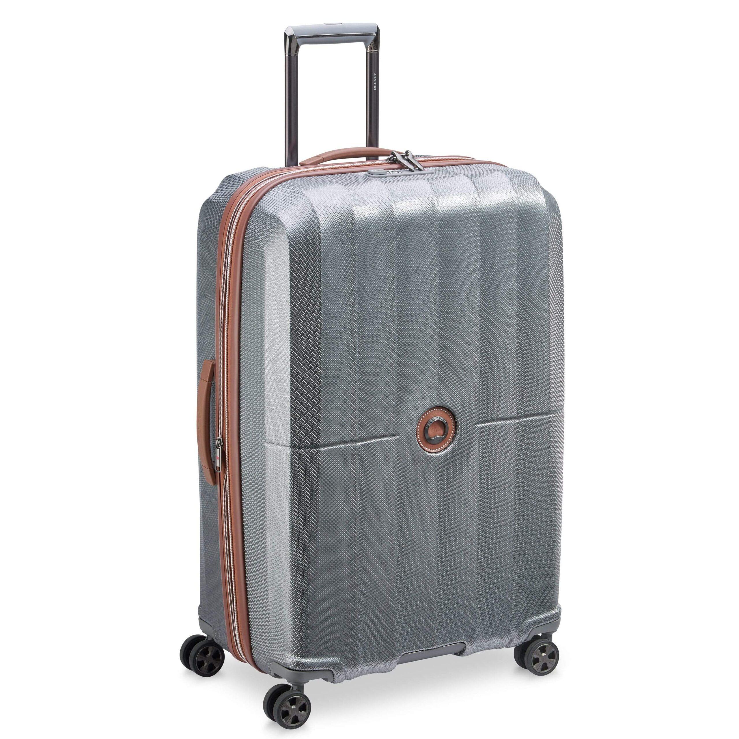 Delsey St Tropez 77cm 4 Double Wheel Expandable Check-In Luggage Platinum - 00208783011