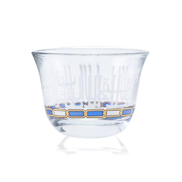 Dimlaj Asala Cawa Cup Set - Clear, Gold and Blue, 6 Pieces - 46677 - SW1hZ2U6MTU3NzQ0Mw==