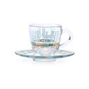 Dimlaj Asala Coffee Cup and Saucer Set - Clear, Gold and Green, 12 Pieces - 46711 - SW1hZ2U6MTU3NTI1NA==