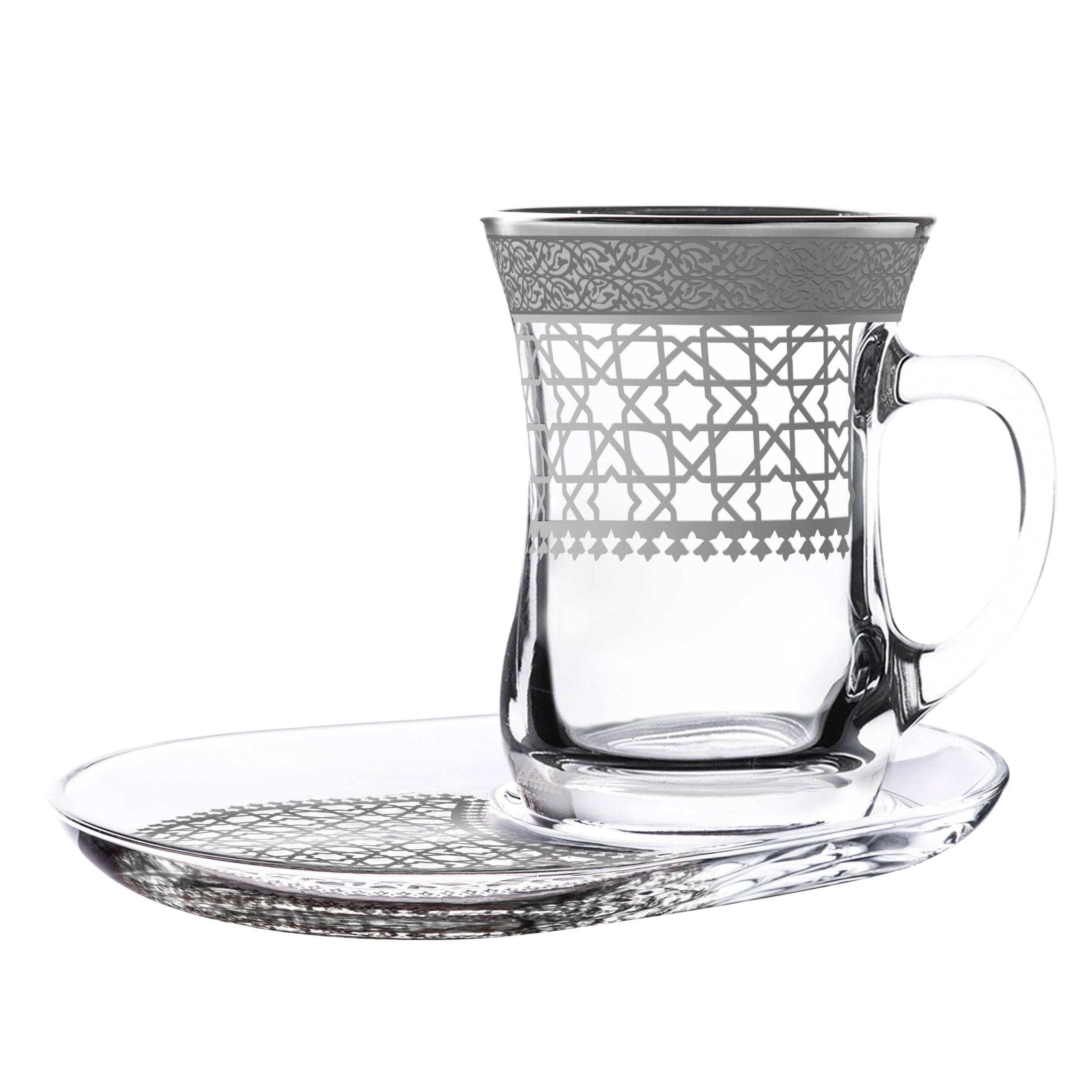 Dimlaj Cordoba Set of 2 Pcs Mug and Saucer (Platinum)