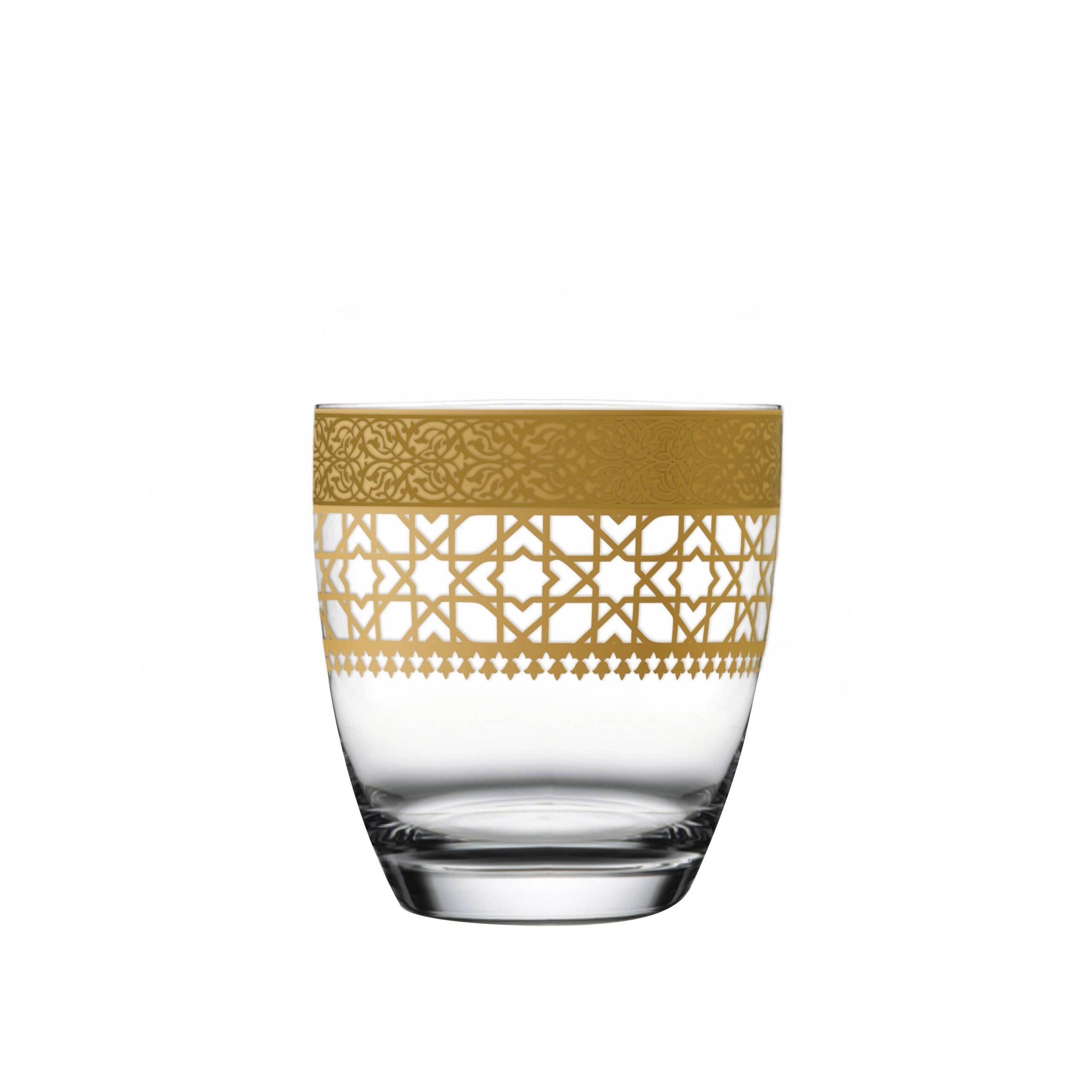 طقم أكواب قصيرة 6 قطع من دملاج قرطبة ذهبي Dimlaj Cordoba Set of 6 Pcs Short Tumblers