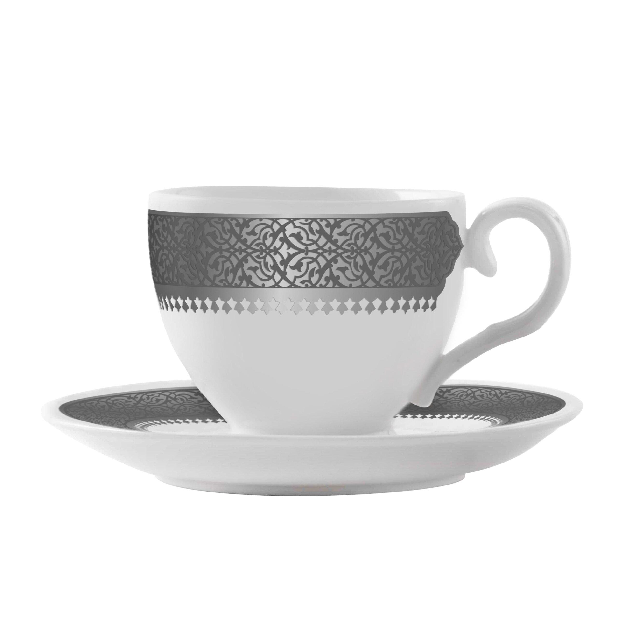 طقم أكواب شاي 6 قطع من دملاج قرطبة بلاتينيوم Dimlaj Cordoba Set of 6 Pcs Tea Cups  