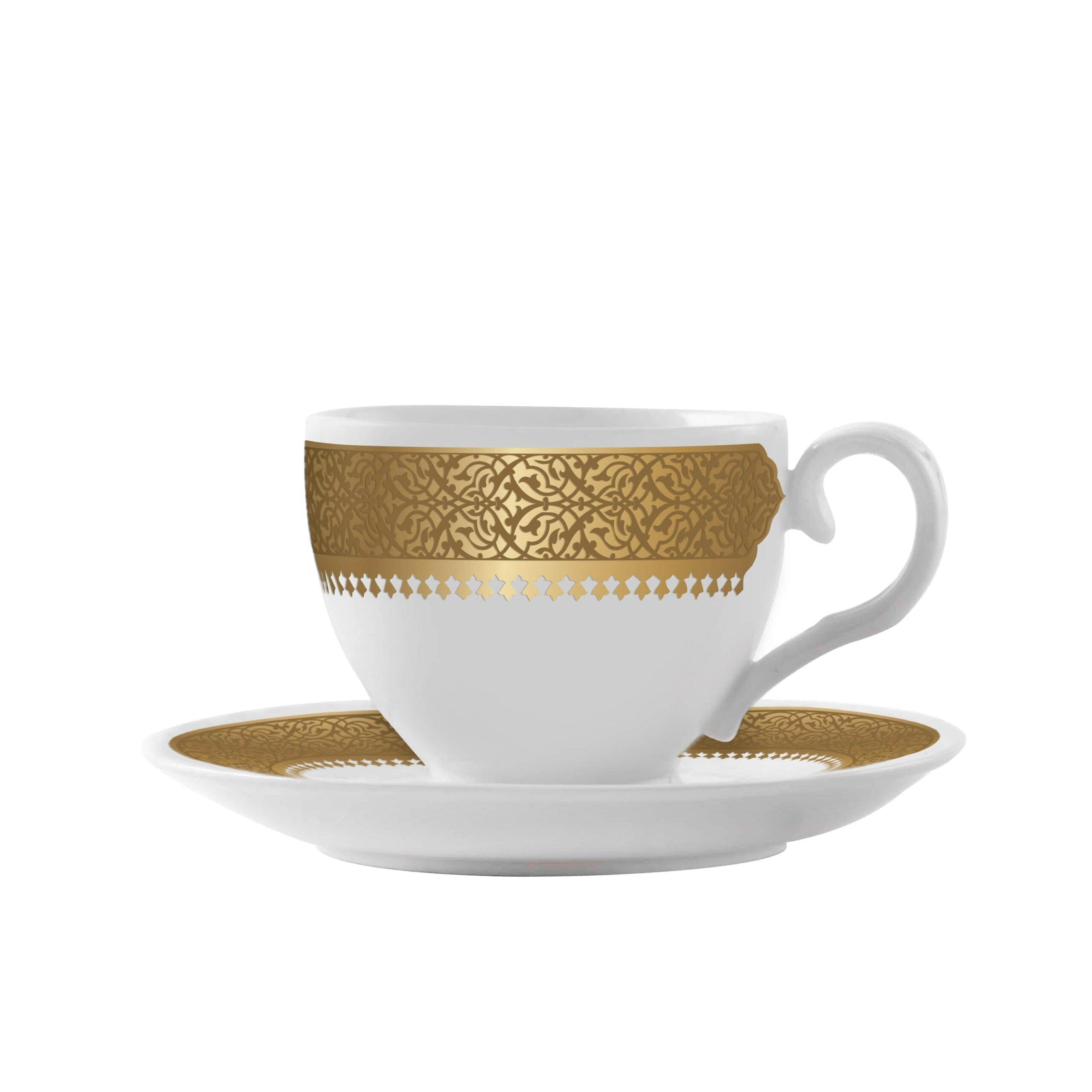 Dimlaj Cordoba Set of 6 Pcs Turkish Coffee Cups (Gold)