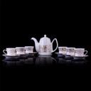 Dimlaj Kareem Tea Pot Set with Lid - White and Gold, 2 Pieces - 46667 - SW1hZ2U6MTU3NTc3NA==