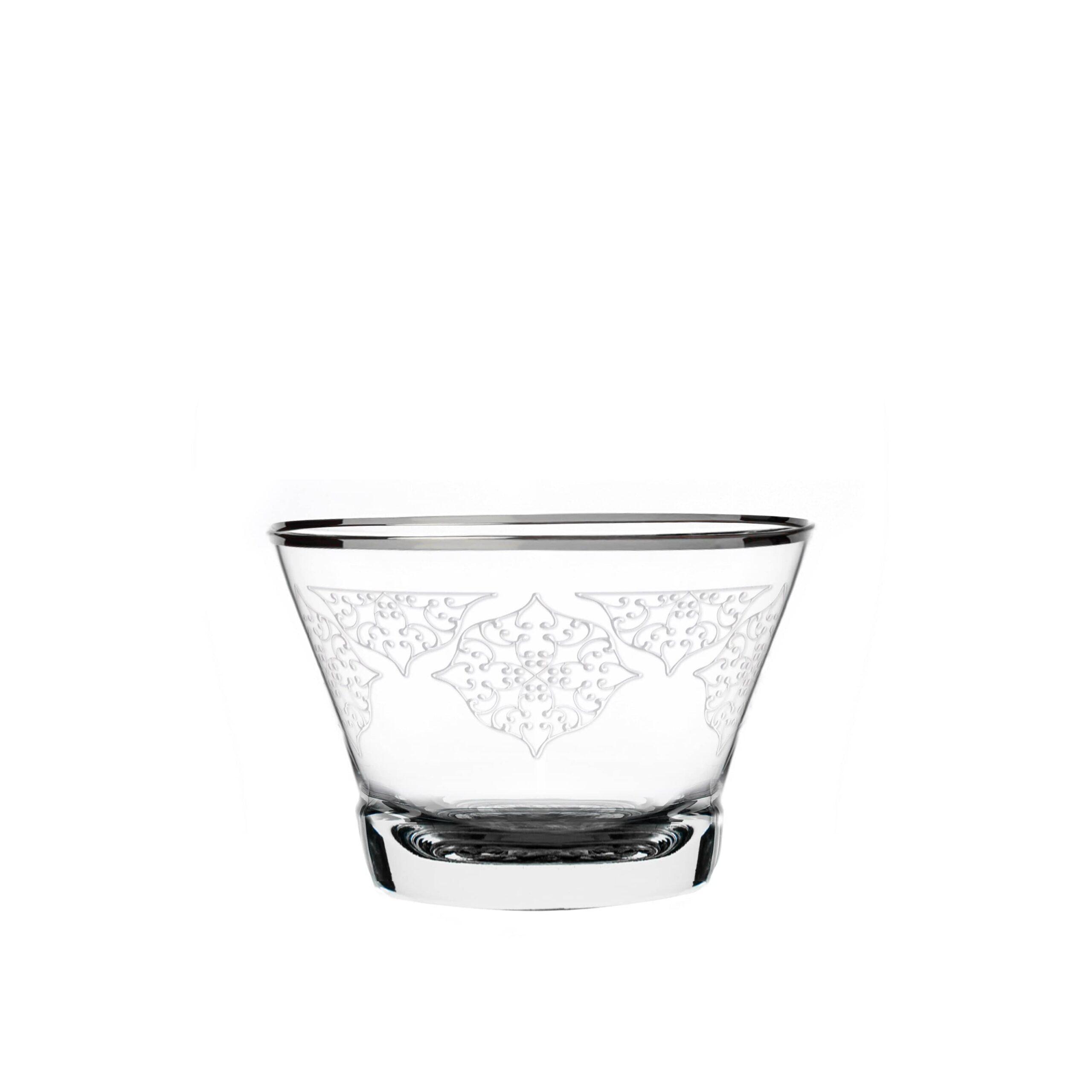 Dimlaj Perla Set of 6 Pcs Crystal Cawa Cups (Platinum)