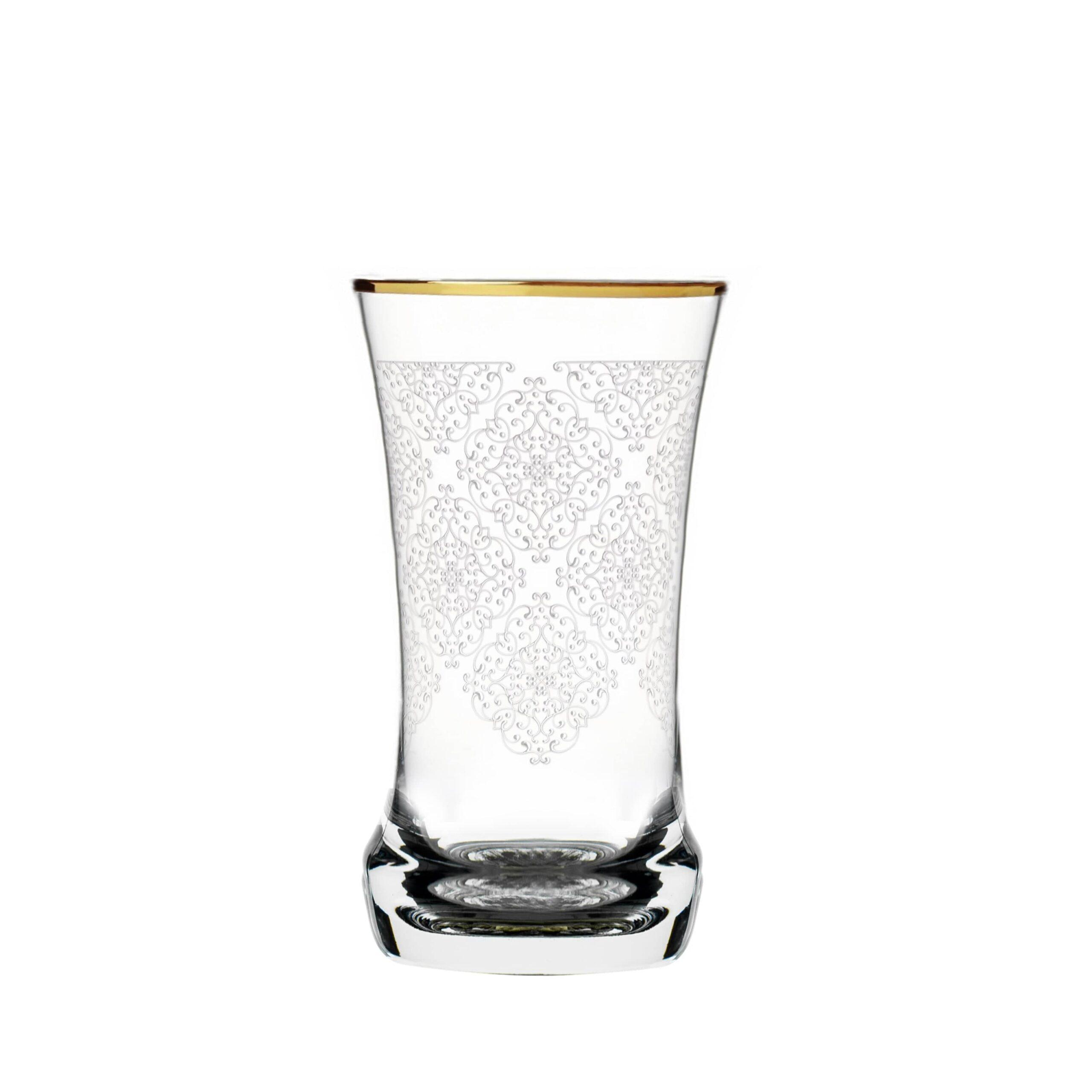 طقم أكواب كريستال 6 قطع دملاج بيرلا ذهبي Dimlaj Perla Set of 6 Pcs Crystal Tumblers