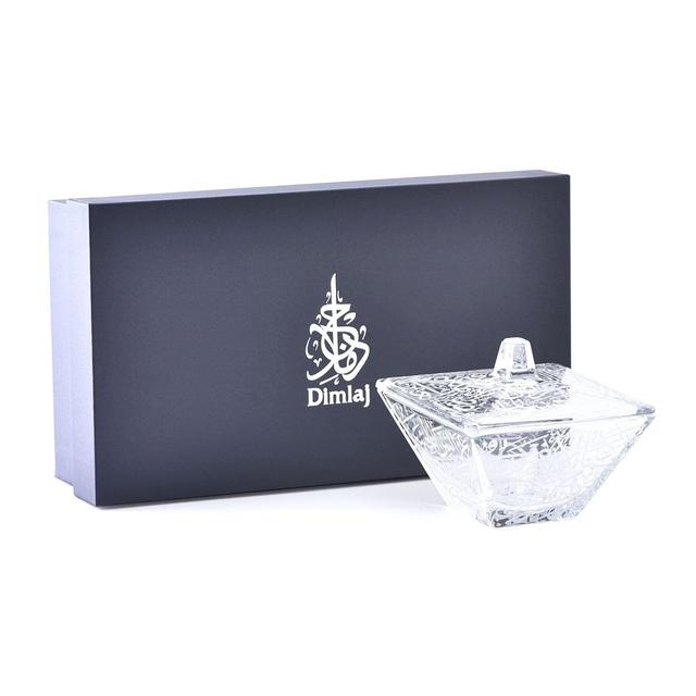 سكرية زجاج مزخرف 220 ملي لتر شفاف مزخرف ديملاج  Dimlaj Thuluth Engraved Sugar Bowl - SW1hZ2U6MTU3OTA1Ng==